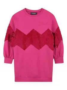 Платье-толстовка с пайетками KARL LAGERFELD KIDS, розовый