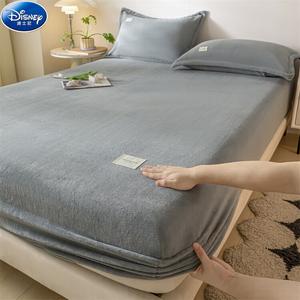Disney Простыня на резинке 150х200 см из молочного вельвета, 3 предмета, цвет Elegant Gray