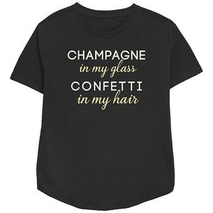 Футболка с принтом Women's champagne in my glass confetti in my hair relaxed fit Unbranded