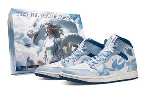 Jordan Баскетбольные кроссовки Air 1 с амортизацией, противоскользящие и износостойкие, винтажные, среднего размера, мужские, сине-белые