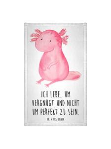 Mr. & Mrs. Panda Милое полотенце с изображением аксолотля и надписью белого цвета