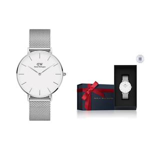 DW/DanielWellington Часы Daniel Wellington DW Watch Men's Quartz Movement Stainless Steel Watchband 36mm Black Dial Men's Watch, White Dial-Elegant Silver Strap