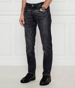 Джинсы мужские Guess Jeans прямые с эффектом потертости, черный
