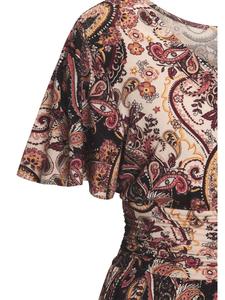 Vivance Летнее платье с принтом в розово-бордово-черных тонах