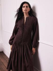 Платье макси с панелью Stitch Mint Velvet, Red Burgundy