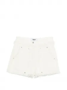 Шорты с карманами и бахромой Msgm, белый