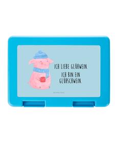 Mr. & Mrs. Panda Бенто-бокс "Свинья, глинтвейн с надписью" в ледяном синем цвете