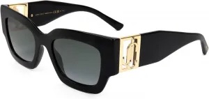 Солнцезащитные очки JIMMY CHOO NENA/S, черные с золотыми и темно-серыми линзами, размер 51/21/145, женские, Black