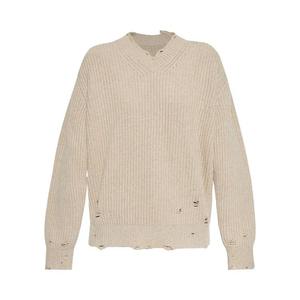 Свитер MM6 Maison Margiela Wool Sweater, Beige Melange