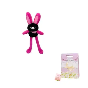 Плюшевый кролик на ключах с подвижными ушками, высота 24 см Jinnew, черный