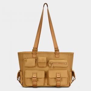 Многофункциональная сумка-тоут через плечо с несколькими карманами FASHNZFAB, коричневый