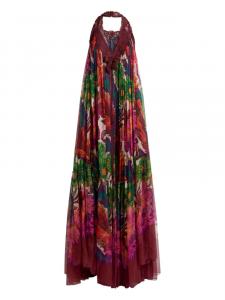 ETRO платье с кружевом, красный