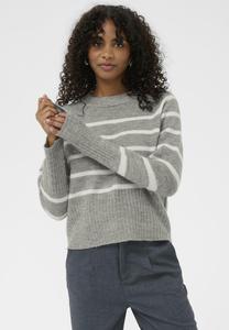 Джемпер Kaffe KAerin Knit Pullover, Light Grey Melange/Chalk Strip/Light Grey