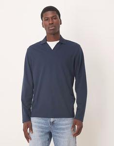 Поло с разрезом на горловине в темно-синем цвете Selected
