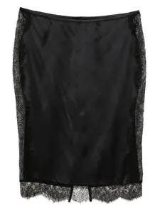 Атласная юбка с кружевом TOM FORD, черный