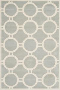 Ковер ручной работы SAFAVIEH, 153 x 244 см,  Chatham Collection Grey/Ivory CHT739E геометрический премиум шерсть