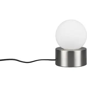 Настольная лампа REALITY Countess E14 1 шт. теплый белый - холодный белый, включение/выключение касанием, без 1xE14 макс. 25 Вт, Ø 12 см стеклянный абажур Reality Leuchten, Nickel