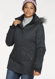 Лыжная куртка Polarino с капюшоном, защитой от снега и ветрозащитными манжетами, черный