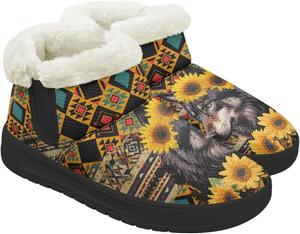 Женские зимние теплые сапоги с меховой подкладкой Удобные зимние ботинки для женщин Широкая колодка Ботильоны с нескользящей подошвой для походов Chririnla, Aztec Wolf