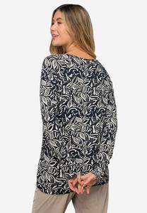 Топ с длинными рукавами ALLOVER PRINT RUNDHALS OEKO-TEX LAURASØN, черный