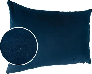 Декоративная подушка 30х50 см, чехол без наполнителя, чехол на молнии, однотонный бархат, цвет темно-синий