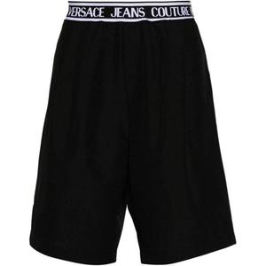 Шорты с логотипом на поясе VERSACE JEANS COUTURE, черный