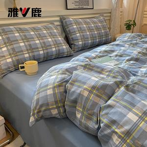 Yalu Комплект постельного белья 1,8 м, 4 предмета: пододеяльник 200х230 см, простыня, 2 наволочки, Simple + HAIQING, мягкая кожа