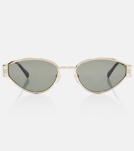 Guccissima солнцезащитные очки «кошачий глаз» Gucci, Gold-Gold-Grey