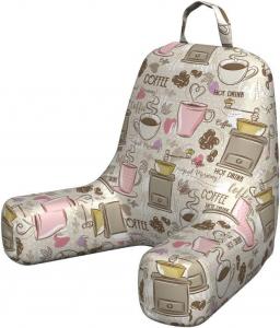 Наволочка для подушки для чтения Lunarable Coffee, красочная иллюстрация на тему утреннего кофе с чашкой кофемолки и свежими кофейными зернами, мягкая набивная наволочка для кровати, маленький размер, разноцветная., Multicolor