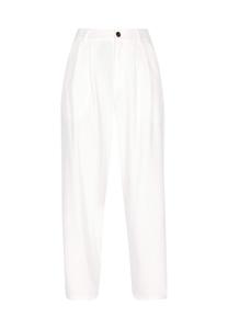 Faina Брюки свободного кроя со складками спереди в белом цвете