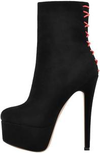 Женские ботильоны LISHAN на платформе с 6-дюймовым каблуком-стилетто, черные