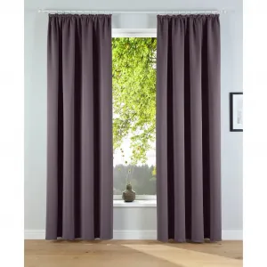 Моя домашняя штора затемняющая Solana, шторы с присборенной лентой, занавески, гостиная, современный, присборенная лента 2 шт., комплект из 2 шт. затемняющие шторы с термофункцией, бестселлер, однотонные My Home, антрацит