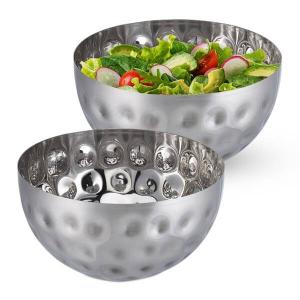 2 х серебряная сервировочная миска Relaxdays, серебряный