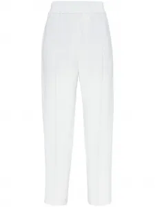 Укороченные брюки с контрастными полосками Brunello Cucinelli, нейтральный