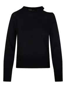 Свитер с вырезами Roberto Collina, черный