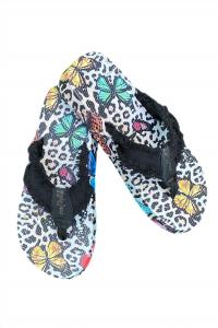 Женские шлепанцы Tallulah Printed Flip Flops черного цвета Multi Gypsy Jazz