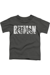 Футболка с надписью Batman для малышей с коротким рукавом, серая Gildan, Charcoal