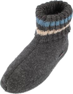 Тапочки HAFLINGER Paul немецкие с воротником, из чистой шерсти, унисекс, графит