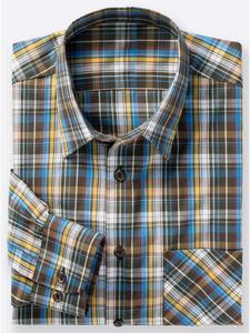 WITT WEIDEN Рубашка с длинными рукавами в сине-желтую клетку