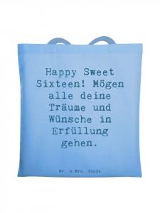 Сумка-шоппер с надписью На 16-летие в цвете Небесно-голубой Mr. & Mrs. Panda