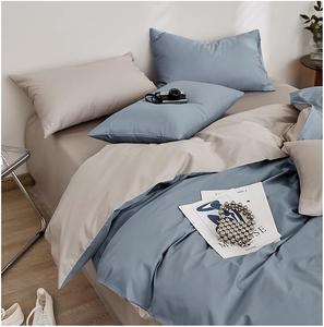 IBDRYKK Комплект постельного белья из мягкого хлопка с застежкой-молнией, однотонный синий Blue C