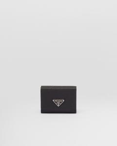 Маленький кошелек из сафьяновой кожи Prada, черный
