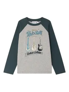 Футболка Guri с принтом и рукавами реглан Bonpoint, серый