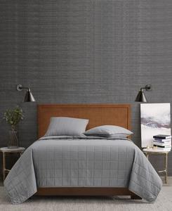 Однотонный комплект из 3 предметов: стеганое одеяло, размер Full/Queen London Fog, Gray