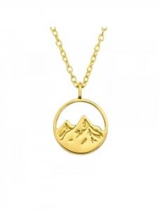 Alexander York Колье с подвеской в виде горы из золота, изготовленное из серебра 925 пробы, в золотой оправе из двух частей