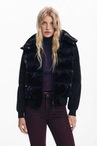 Женская блестящая стеганая куртка-трансформер Desigual, Black