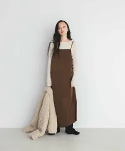 Платье-комбинация из атласа на завязках Kbf, цвет Brown