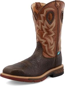 Ботинки Twisted X Men's 12 с металлическим носком в западном стиле, шоколадный