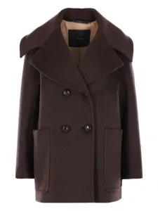 Пальто из кашемира на пуговицах Max Mara, коричневый