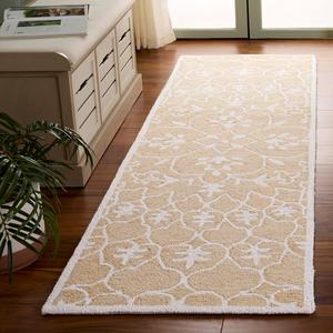 Ковер SAFAVIEH, 69 x 244 см, Metro Collection, ковер-дорожка, Gold & Ivory, ручной работы из шерсти, идеально для гостиной, коридора, прихожей, входа, спальни (MET386C)